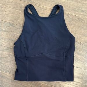 EUC lululemon Sz 2 Key To Balance cropped cross back tank - navy